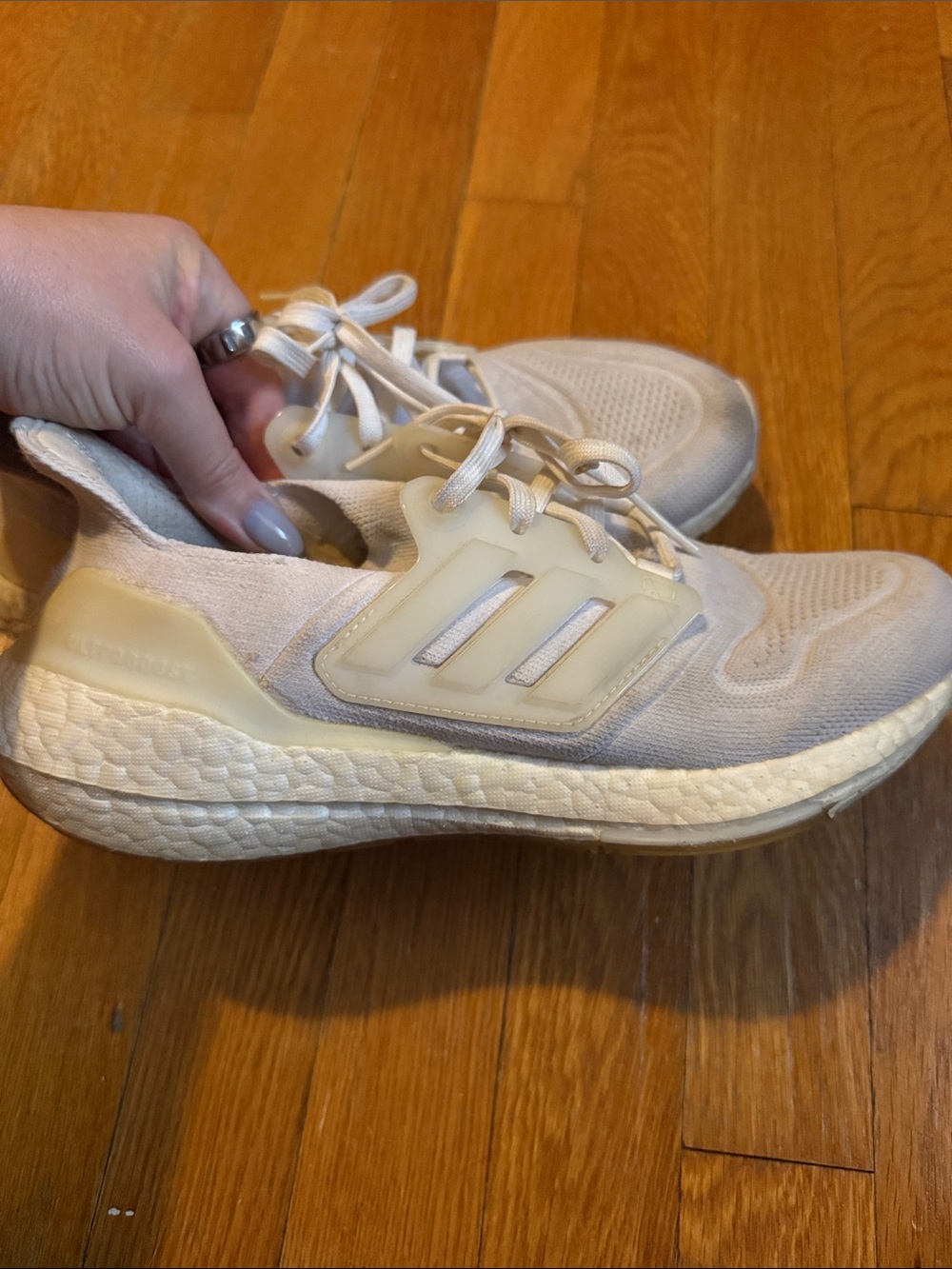adidas Women’s Cream/Off-White Athletic Running Shoes